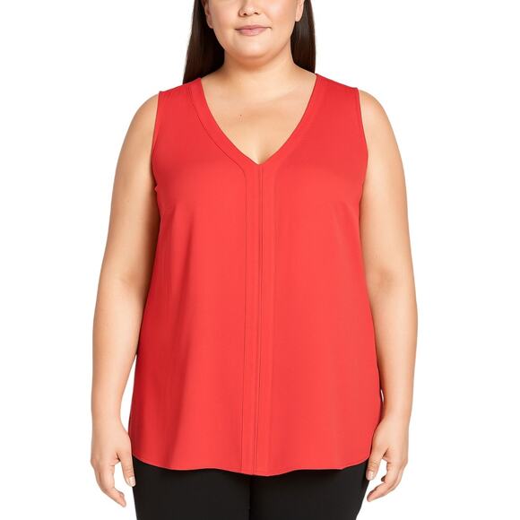 41 Hawthorn V-Neck Sleeveless Top Red NWT Plus Size 2X Blouse - Picture 1 of 8
